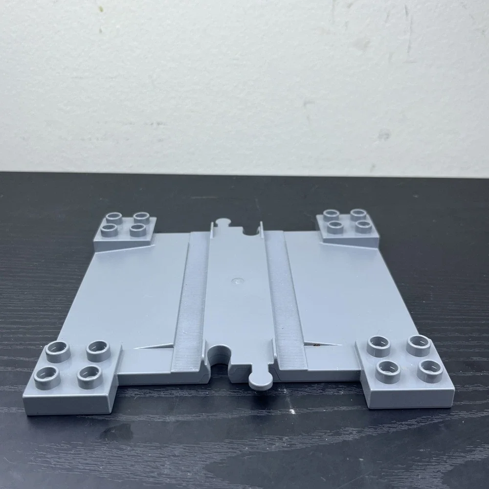 LEGO DUPLO Light Gray Train Track Straight Crossing Replacement Track Piece